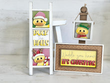 Load image into Gallery viewer, Christmas Duck MINI Interchangeable Leaning Sign File SVG, Santa, Reindeer, Rudolph Farm Tiered Tray Glowforge, LuckyHeartDesignsCo
