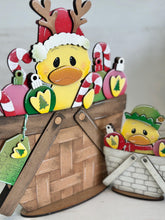 Load image into Gallery viewer, Christmas Duck For The Flower Basket Interchangeable File SVG (Original and TINY) Santa, Farm, Candy Cane Glowforge LuckyHeartDesignsCo
