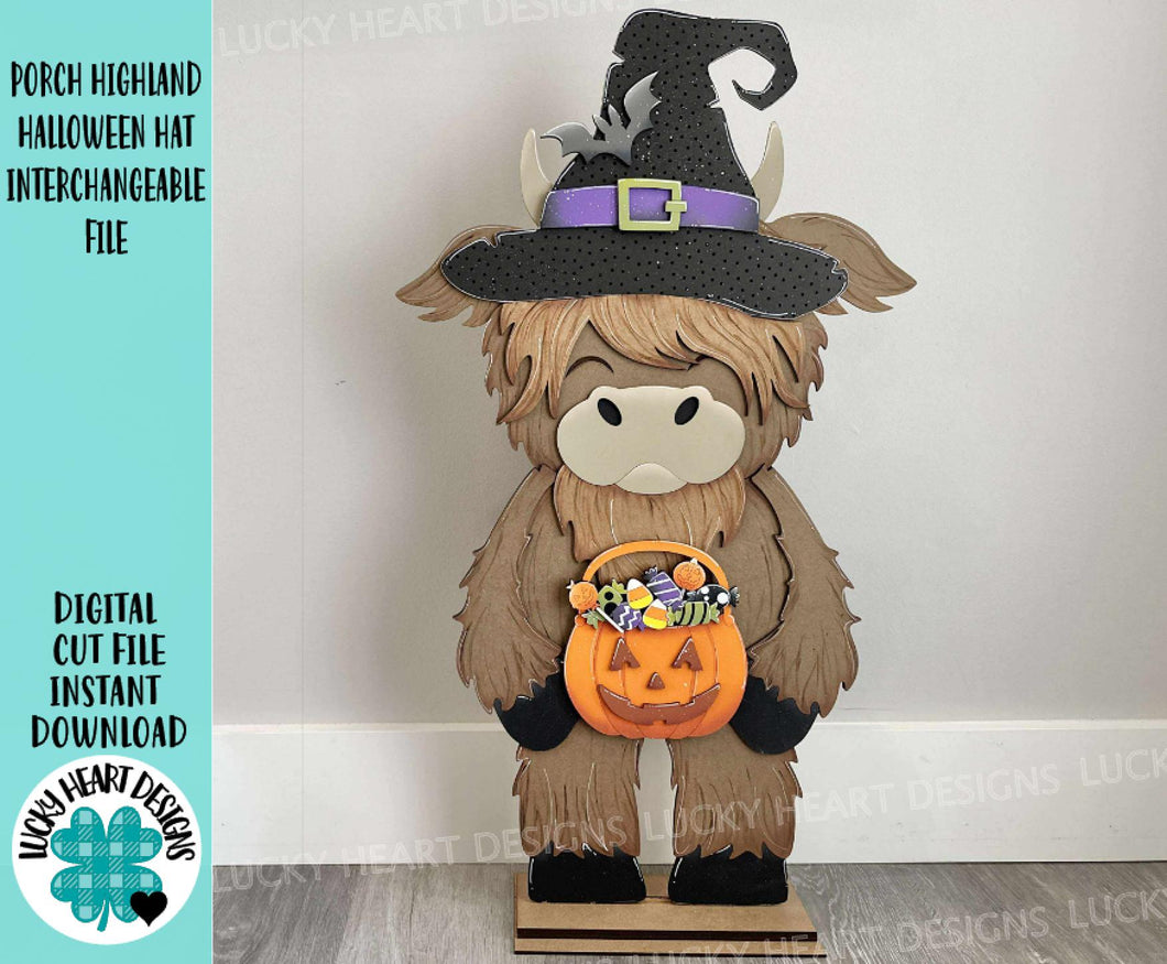 Porch Highland Halloween Interchangeable Hats File SVG, (hat only) Seasonal, Witch, Cow, Holiday, Farm, Fall, Glowforge, LuckyHeartDesignsCo
