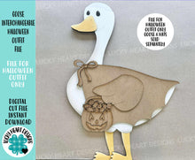 Load image into Gallery viewer, Goose Animal Hats Halloween Interchangeable Outfit File SVG Fall Pumpkin Trick or Treat Shirt Seasonal Holiday Glowforge LuckyHeartDesignsCo
