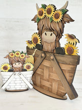 Load image into Gallery viewer, Highland Sunflower For The Flower Basket Interchangeable File SVG, TINY Flower Floral Summer Fall Tiered Tray Glowforge, LuckyHeartDesignsCo
