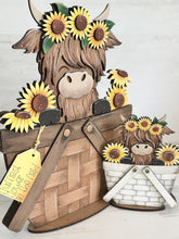 Load image into Gallery viewer, Highland Sunflower For The Flower Basket Interchangeable File SVG, TINY Flower Floral Summer Fall Tiered Tray Glowforge, LuckyHeartDesignsCo
