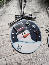 Load image into Gallery viewer, Melty Snowman Christmas Ornament File SVG, Melted, Melting, Winter, Snowflake, Farmhouse, Glowforge, LuckyHeartDesignsCo
