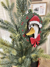 Load image into Gallery viewer, Goose Wreath Christmas Ornament File SVG, Holiday, craft, Santa, Duck, Present, Glowforge, LuckyHeartDesignsCo
