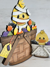 Load image into Gallery viewer, Halloween Duck or The Flower Basket Interchangeable File SVG, TINY Witch, Candy, Mummy, Farm, Tiered Tray, Glowforge, LuckyHeartDesignsCo
