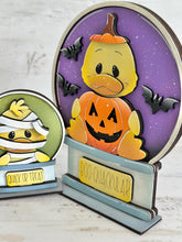 Load image into Gallery viewer, Halloween Duck Snow Globe Interchangeable File SVG, TINY Glowforge, Pumpkin Fall, Candy, Mummy, Trick Or Treat, LuckyHeartDesignsCo
