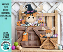 Load image into Gallery viewer, Halloween Moose For The Flower Basket Interchangeable File SVG, TINY Witch, Candy, Farm, Tiered Tray, Glowforge, LuckyHeartDesignsCo
