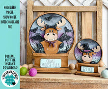 Load image into Gallery viewer, Halloween Moose Snow Globe Interchangeable File SVG, TINY Glowforge, Pumpkin Fall, Bat, Witch, Trick Or Treat, LuckyHeartDesignsCo
