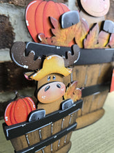 Load image into Gallery viewer, Moose Fall For The Flower Basket Interchangeable File SVG, TINY Leaves Leaf Pumpkin Cow Farm, Tiered Tray, Glowforge, LuckyHeartDesignsCo
