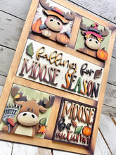 Load image into Gallery viewer, Moose Fall Interchangeable Leaning Sign File SVG, Glowforge, Farm, Scarecrow, Pumpkin, Leaves, Leaf, Autumn, LuckyHeartDesignsCo
