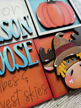 Load image into Gallery viewer, Moose Fall MINI Interchangeable Leaning Sign File SVG, Pumpkin, Scarecrow, Pumpkin, Leaves, Leaf, Tiered Tray Glowforge, LuckyHeartDesignsCo
