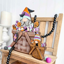 Load image into Gallery viewer, Gnome Halloween or The Flower Basket Interchangeable File SVG, TINY Witch, Candy, Mummy, Trick, Tiered Tray, Glowforge, LuckyHeartDesignsCo

