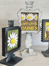 Load image into Gallery viewer, Pedestal Backer Interchangeable Leaning Sign File SVG, Frame, Ladder, Display, Inserts, Christmas, Fall Decor Glowforge, LuckyHeartDesignsCo
