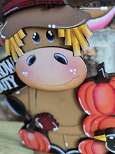 Load image into Gallery viewer, Moose Fall Standing File SVG, Pumpkin, Leaves, Autumn, Farm, Sweater Weather, Tiered Tray Glowforge, LuckyHeartDesignsCo
