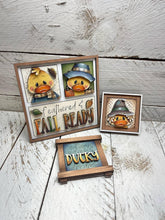 Load image into Gallery viewer, Duck Fall MINI Interchangeable Leaning Sign File SVG, Pumpkin, Scarecrow, Pumpkin, Leaves, Leaf, Tiered Tray Glowforge, LuckyHeartDesignsCo
