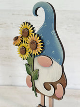 Load image into Gallery viewer, Sunflower Bouquet Gnome File SVG, Fall Summer Flower, Tiered Tray Holiday Decor, Glowforge, LuckyHeartDesignsCo
