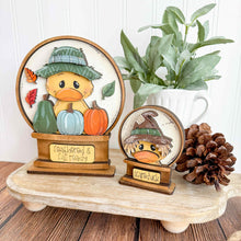 Load image into Gallery viewer, Duck Fall Snow Globe Interchangeable File SVG, TINY Glowforge, Sweater, Farm, Scarecrow, Pumpkin, Leaf, Leaves, LuckyHeartDesignsCo
