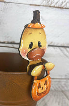 Load image into Gallery viewer, Duck Halloween Mug Hugger File SVG, Glowforge Tiered Tray, Decor Holiday Jack o lantern Plant Hugger Trick or Treat, LuckyHeartDesignsCo
