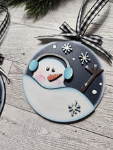 Load image into Gallery viewer, Melty Snowman Christmas Ornament File SVG, Melted, Melting, Winter, Snowflake, Farmhouse, Glowforge, LuckyHeartDesignsCo
