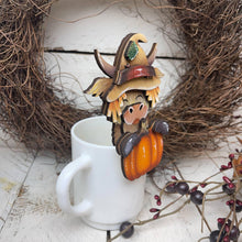 Load image into Gallery viewer, Highland Fall Mug Hugger File SVG, Glowforge Tiered Tray, Scarecrow, Pumpkin, Farm, Cow, Decor Holiday Plant Hugger LuckyHeartDesignsCo
