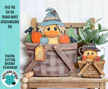 Load image into Gallery viewer, Duck Fall For The Flower Basket Interchangeable File SVG, TINY Leaves Leaf Pumpkin Farm, Tiered Tray, Glowforge, LuckyHeartDesignsCo
