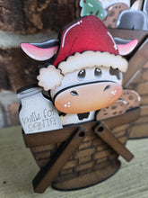 Load image into Gallery viewer, Dairy Cow Christmas For The Flower Basket Interchangeable File SVG (Original and TINY) Santa Milk Cookies Farm Glowforge LuckyHeartDesignsCo
