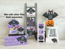 Load image into Gallery viewer, Bat Halloween Pumpkin Standing File SVG, Witch, Jack-o-lantern, Cute, Trick Or Treat Tiered Tray Glowforge, LuckyHeartDesignsCo
