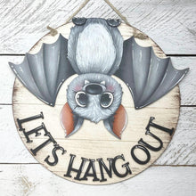 Load image into Gallery viewer, Bat Halloween Hanging Door Hanger File SVG, Glowforge, Holiday, Decor Sign, Ghost, Trick or Treat, Mummy, Candy, Witch, LuckyHeartDesignsCO
