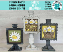 Load image into Gallery viewer, Pedestal Backer Interchangeable Leaning Sign File SVG, Frame, Ladder, Display, Inserts, Christmas, Fall Decor Glowforge, LuckyHeartDesignsCo
