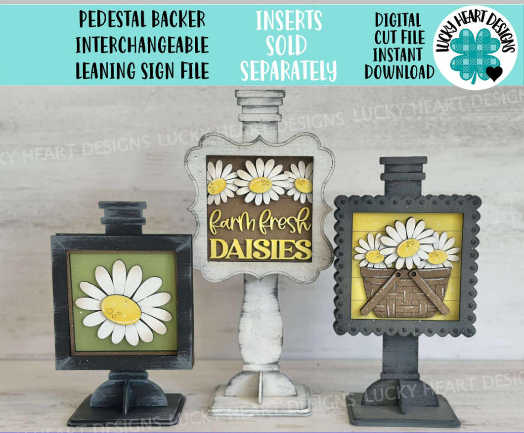 Pedestal Backer Interchangeable Leaning Sign File SVG, Frame, Ladder, Display, Inserts, Christmas, Fall Decor Glowforge, LuckyHeartDesignsCo