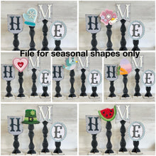 Load image into Gallery viewer, Pedestal Spindle Slide On Seasonal Set Interchangeable File SVG, Home Sign, Christmas Fall Decor Glowforge, LuckyHeartDesignsCo
