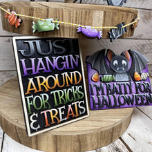 Load image into Gallery viewer, Bat Halloween Quick and Easy Tiered Tray File SVG, Tier Tray, Candy, Trick or Treat, Glowforge Laser, LuckyHeartDesignsCo
