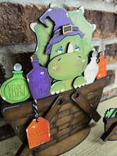 Load image into Gallery viewer, Dinosaur Halloween For The Flower Basket Interchangeable File SVG, TINY, Potion, Candy, Monster, Witch, Glowforge, LuckyHeartDesignsCo
