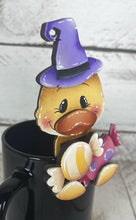 Load image into Gallery viewer, Duck Halloween Mug Hugger File SVG, Glowforge Tiered Tray, Decor Holiday Jack o lantern Plant Hugger Trick or Treat, LuckyHeartDesignsCo
