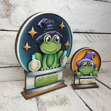 Load image into Gallery viewer, Frog Witch Halloween Snow Globe Interchangeable File SVG, TINY Glowforge, Pumpkin Fall, Trick Or Treat, Tiered Tray LuckyHeartDesignsCo
