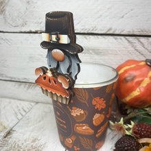 Load image into Gallery viewer, Thanksgiving Gnome Mug Hugger File SVG, Glowforge Tiered Tray, Fall, Tray Decor, Pumpkin, Pie, Turkey, Topper, LuckyHeartDesignsCo

