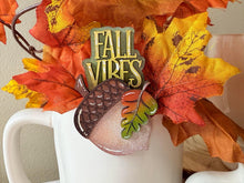 Load image into Gallery viewer, Fall Mug Hugger Bundle File SVG, Glowforge Tiered Tray, Tray Decor, Pumpkin, Leaf, Leaves, Sweater, Coffee Gift, Topper, LuckyHeartDesignsCo
