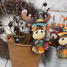 Load image into Gallery viewer, Moose Fall Mug Hugger File SVG, Glowforge Tiered Tray, Scarecrow, Farm, Pumpkin, Leaves, Decor Holiday, Plant Hugger LuckyHeartDesignsCo

