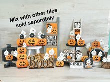 Load image into Gallery viewer, Cute Halloween Ghost Stacking Pumpkin Standing File SVG, Jack-o-lantern, Trick Or Treat Tiered Tray Glowforge, LuckyHeartDesignsCo
