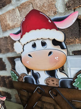Load image into Gallery viewer, Dairy Cow Christmas For The Flower Basket Interchangeable File SVG (Original and TINY) Santa Milk Cookies Farm Glowforge LuckyHeartDesignsCo
