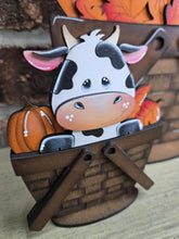 Load image into Gallery viewer, Dairy Cow Fall For The Flower Basket Interchangeable File SVG, TINY Leaves Leaf Pumpkin Farm, Tiered Tray, Glowforge, LuckyHeartDesignsCo
