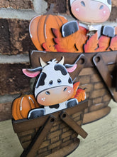 Load image into Gallery viewer, Dairy Cow Fall For The Flower Basket Interchangeable File SVG, TINY Leaves Leaf Pumpkin Farm, Tiered Tray, Glowforge, LuckyHeartDesignsCo
