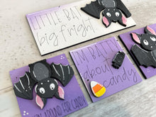 Load image into Gallery viewer, Bat Halloween MINI Interchangeable Leaning Sign File SVG, Pumpkin, Witch, Devil, Candy, Halloween Tiered Tray Glowforge, LuckyHeartDesignsCo
