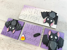 Load image into Gallery viewer, Bat Halloween MINI Interchangeable Leaning Sign File SVG, Pumpkin, Witch, Devil, Candy, Halloween Tiered Tray Glowforge, LuckyHeartDesignsCo
