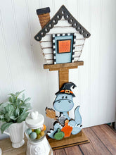 Load image into Gallery viewer, Dinosaur Halloween for the Birdhouse Interchangeable File SVG, Glowforge, Fall Trick or Treat, Seasonal, Holiday Shapes, LuckyHeartDesignsCo

