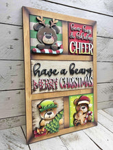 Load image into Gallery viewer, Bear Christmas Interchangeable Leaning Sign File SVG, Reindeer, Santa, Candy Cane, Tree, Cute, Glowforge, Santa, LuckyHeartDesignsCO

