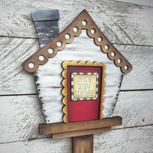 Load image into Gallery viewer, Bear Christmas for the Birdhouse Interchangeable File SVG, Presents Reindeer Seasonal, Holiday Shapes, Glowforge, Laser, LuckyHeartDesignsCo
