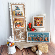 Load image into Gallery viewer, Fall Pumpkin Gnome Interchangeable Leaning Sign File SVG, Tiered Tray Farm, Gourd, Leaves, Leaf, Autumn, Glowforge, LuckyHeartDesignsCo
