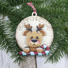 Load image into Gallery viewer, Bear Christmas Ornament File SVG, Glowforge, Santa, Elf, Reindeer, Rudolph, Cute, Baby, Kids, LuckyHeartDesignsCo
