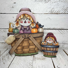 Load image into Gallery viewer, Scarecrow Pair Fall For The Flower Basket Interchangeable File SVG, TINY Leaves Pumpkin Farm, Tiered Tray, Glowforge, LuckyHeartDesignsCo
